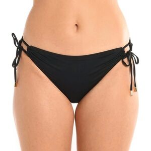 La Blanca Island Goddess Side Tie Hipster Bottom - Black New with Tags
